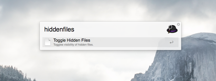 Toggle hidden files with Alfred